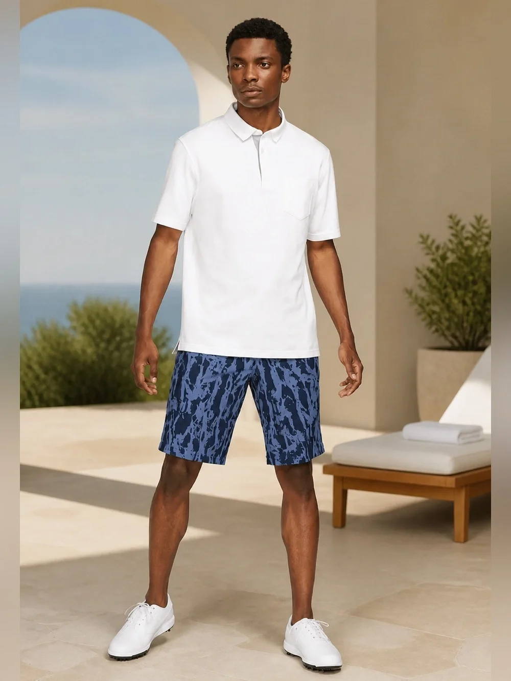 NWOT NIKE Golf Men’s Flex Navy Blue Camo Casual Dress Shorts - Size 36